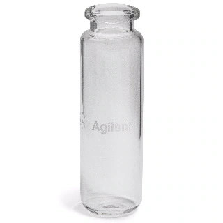 Vial, crimp top, headspace, clear, round bottom, certified, 20 mL, 23 x 75 mm, 100/pk. Vial size: 22.75 x 75 mm (20 mm cap)