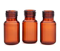Vial, screw top, headspace, amber, round bottom, 10 mL, 23 x 46 mm, 100/pk. Vial size: 22.75 x 46 mm (18 mm cap)