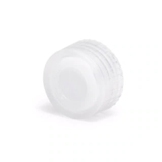 9 mm screw style clear polypropylene cap with thin membrane polypropylene/ silicone septa- Pack of 100