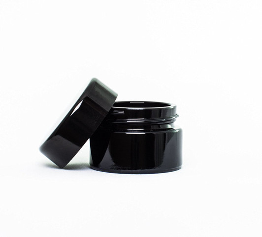 5 ml (0.17 fl oz) Pocket Size Black Ultraviolet Glass Screw Top Jar