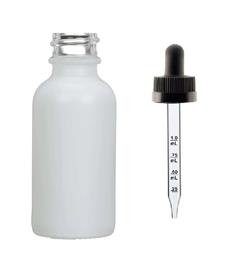 1 Oz Matt White Glass Bottle w/ Black Child Re