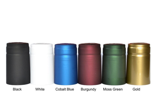 Black Shrink Capsules for Glass Woozy Hot Sauce & Wine Bottles - Pack 30