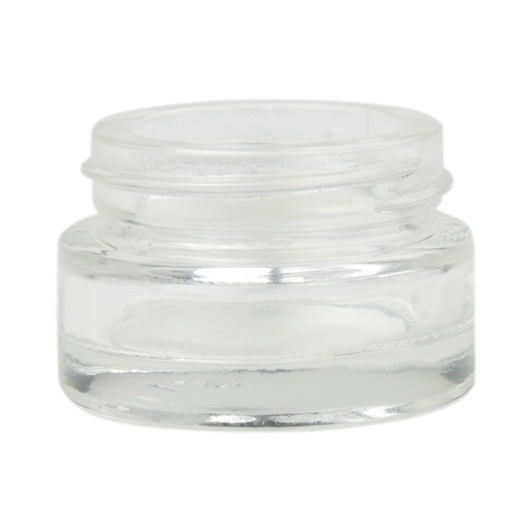 1/2 oz clear glass cylinder low-profile jar with 40-400 neck finish- Case of 200