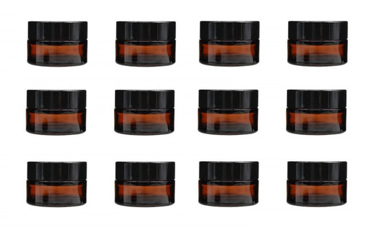 5G, Amber Glass Face Cream Jar With Screw Cap And Liner