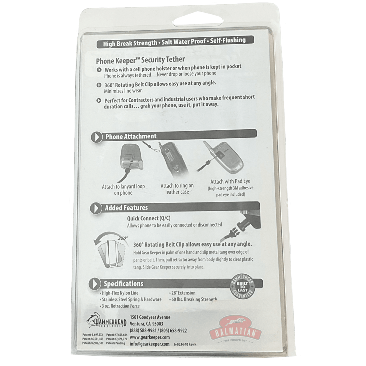 Gear Keeper Phone Security Tether in Packaging Back View 