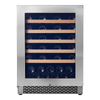 Pevino Majestic 46 Bottle Single Zone Freestanding/Built In Premium Wine Cooler - Stainless Steel