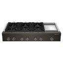 KitchenAid® 48-inch 6-Burner Gas Commercial-Style Rangetop with Griddle KCGK948TBE