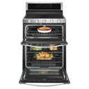 Whirlpool® 6.0 Cu. Ft. Gas Double Oven Range with Center Oval Burner WGG745S0FS