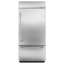 Kitchenaid® 20.9 Cu. Ft. 36" Width Built-In Stainless Bottom Mount Refrigerator with Platinum Interior Design KBBR306ESS