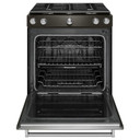 Kitchenaid® 30-Inch 5-Burner Gas Slide-In Convection Range KSGG700EBS
