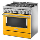 KitchenAid® 36'' Smart Commercial-Style Gas Range with 6 Burners KFGC506JYP