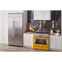 KitchenAid® 36'' Smart Commercial-Style Gas Range with 6 Burners KFGC506JYP