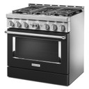 KitchenAid® 36'' Smart Commercial-Style Gas Range with 6 Burners KFGC506JBK