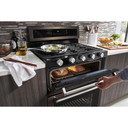 Kitchenaid® 30-Inch 5 Burner Gas Double Oven Convection Range KFGD500EBS