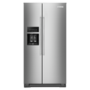 Kitchenaid® 22.6 cu ft. Counter-Depth Side-by-Side Refrigerator with Exterior Ice and Water and PrintShield™ finish KRSC703HPS