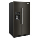 Kitchenaid® 24.8 cu ft. Side-by-Side Refrigerator with Exterior Ice and Water and PrintShield™ Finish KRSF705HBS