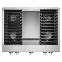 Jennair® 36" NOIR™ Dual-Fuel Professional-Style Range with Chrome-Infused Griddle JDRP536HM