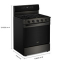 Whirlpool® 30-inch Smart Gas Range with True Convection, Steam/Self Cleaning, Rapid Preheat 5.3 CuFt Capacity WFGS7530RV