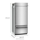 Kitchenaid® 20.8 Cu. Ft. 36" Built-In Bottom Mount Refrigerator with Platinum Interior KBBR336SPS