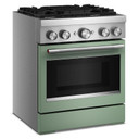 Kitchenaid® 30-Inch 4 Burner Commercial-Style Dual Fuel Range with No Preheat Air Fry Mode KFDS930SDC