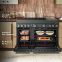 Kitchenaid® 48-Inch 6-Element Induction Freestanding Commercial-Style Range with Griddle KFID948SJP