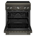 Kitchenaid® 30-Inch 4-Element Induction Freestanding Commercial-Style Range with Air Fry KFIS930SBE