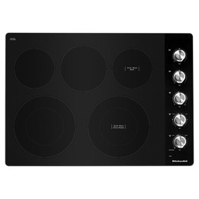 Kitchenaid® 30" Electric Cooktop with 5 Elements and Knob Controls KCES550HSS