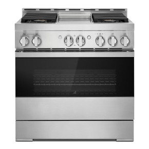 Jennair® 36" NOIR™ Gas Professional-Style Range with Chrome-Infused Griddle JGRP536HM Jennair® 36" NOIR™ Gas Professional-Style Range with Chrome-Infused Griddle JGRP536HM