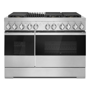 Jennair® NOIR™ 48" Dual-Fuel Professional Range with Gas Grill JDRP648HM