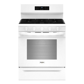 Whirlpool® 30-inch Gas Range with Air Fry and Air Baking, Self Cleaning, Rapid Preheat 5.0 CuFt Capacity WFGS5030RW