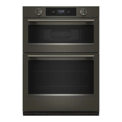 Kitchenaid® 30-inch Smart Electric Combo Wall Oven with Intelligent Cooking Camera - Black Ore KOEC930SBE