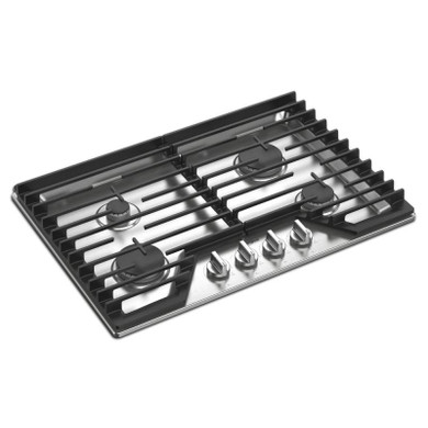 Whirlpool® 30-inch Gas Cooktop with EZ-2-Lift™ Hinged Cast-Iron Grates WCGK5030PS