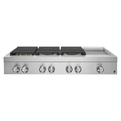 Jennair® 48" NOIR™ Gas Professional-Style Rangetop with Chrome-Infused Griddle JGCP548HM