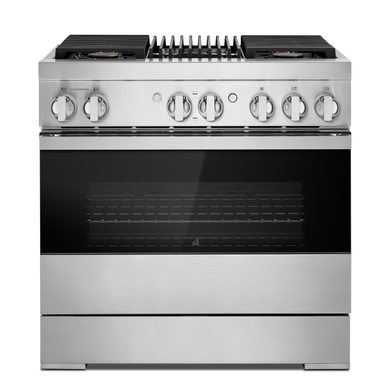 Jennair® NOIR™ 36 Dual-Fuel Professional Range with Gas Grill JDRP636HM