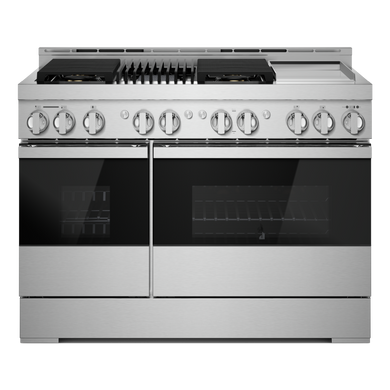 Jennair® NOIR™ 48 Gas Professional-Style Range with Chrome-Infused Griddle and Grill JGRP748HM