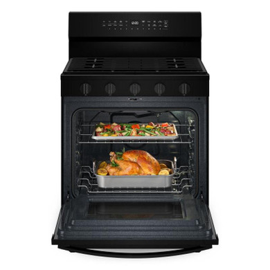 Whirlpool® 30-inch Smart Gas Range with True Convection, Steam/Self Cleaning, Rapid Preheat 5.3 CuFt Capacity WFGS7530RB