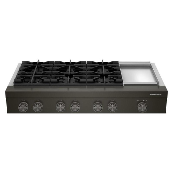 KitchenAid® 48-inch 6-Burner Gas Commercial-Style Rangetop with Griddle KCGK948TBE