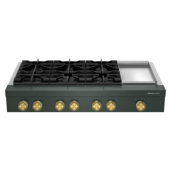 KitchenAid® 48-inch 6-Burner Gas Commercial-Style Rangetop with Griddle KCGK948TJP
