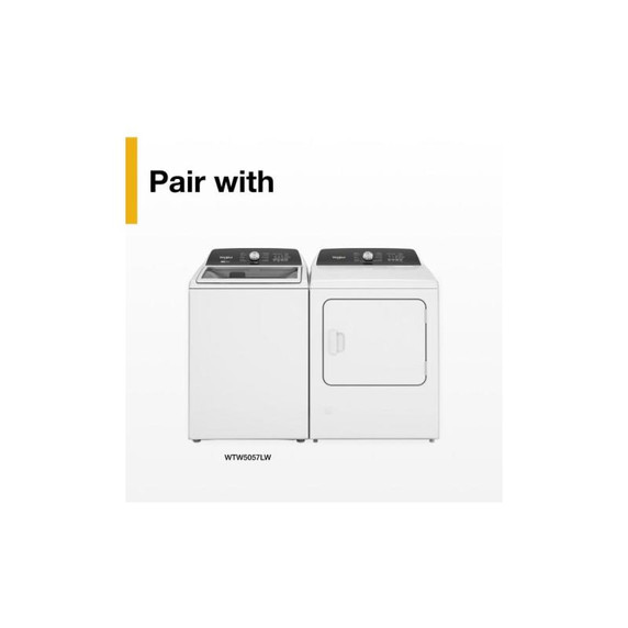 Whirlpool® 7.0 Cu. Ft. Top Load Gas Moisture Sensing Dryer with Steam WGD5050LW