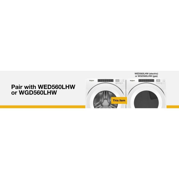 Whirlpool® 5.0 cu.ft I.E.C. Closet-Depth Front Load Washer with Intuitive Controls WFW560CHW