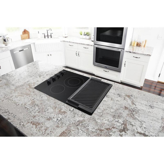Maytag® 30-Inch Electric Cooktop with Reversible Grill and Griddle MEC8830HB
