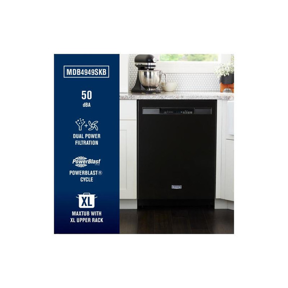 Maytag® Stainless steel tub dishwasher with Dual Power Filtration MDB4949SKB