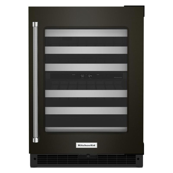 Kitchenaid® 24" Undercounter Wine Cellar with Glass Door and Metal-Front Racks KUWR314KBS Kitchenaid® 24" Undercounter Wine Cellar with Glass Door and Metal-Front Racks KUWR314KBS