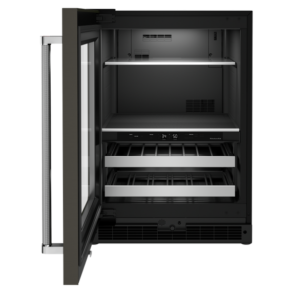 Kitchenaid® 24 Beverage Center with Glass Door and Metal-Front Racks and PrintShield™ Finish KUBL314KBS