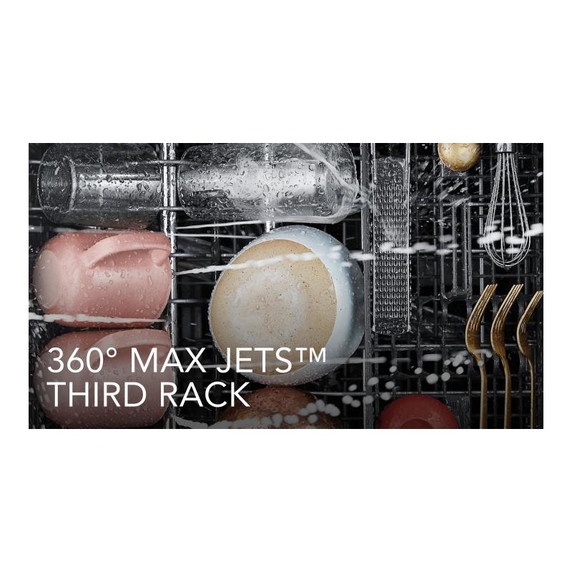 Kitchenaid® 44 dBA Dishwasher in PrintShield™ Finish with 360° Max Jets™ Third Rack KDFM404KBS
