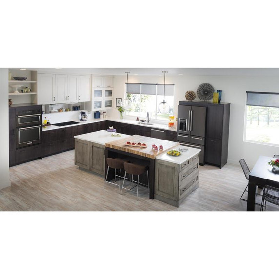 Kitchenaid® 25.8 Cu. Ft. 36" Multi-Door Freestanding Refrigerator with Platinum Interior Design and PrintShield™ Finish KRMF706EBS