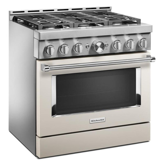 KitchenAid® 36'' Smart Commercial-Style Gas Range with 6 Burners KFGC506JMH
