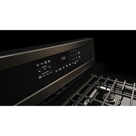 Kitchenaid® 30-Inch 5-Burner Gas Convection Range KFGG500EBS