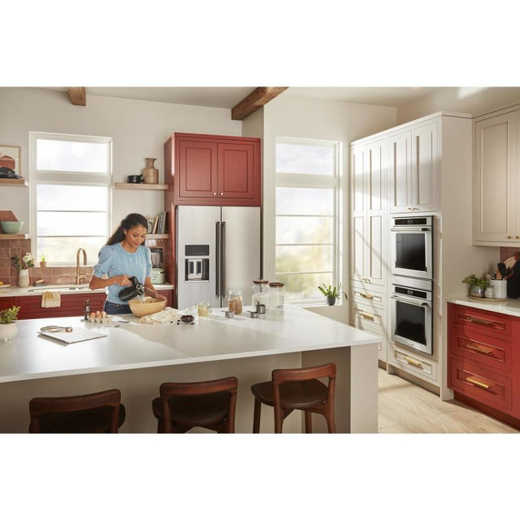 Kitchenaid® 23.8 cu. ft. 36" Counter-Depth French Door Platinum Interior Refrigerator with PrintShield™ Finish KRFC704FPS