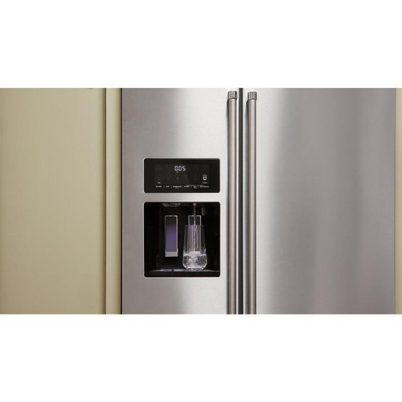Kitchenaid® 24.8 cu ft. Side-by-Side Refrigerator with Exterior Ice and Water and PrintShield™ Finish KRSF705HBS
